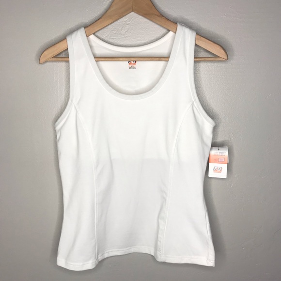sjb performance Tops - Women’s White Athletic workout Tank built in bra M